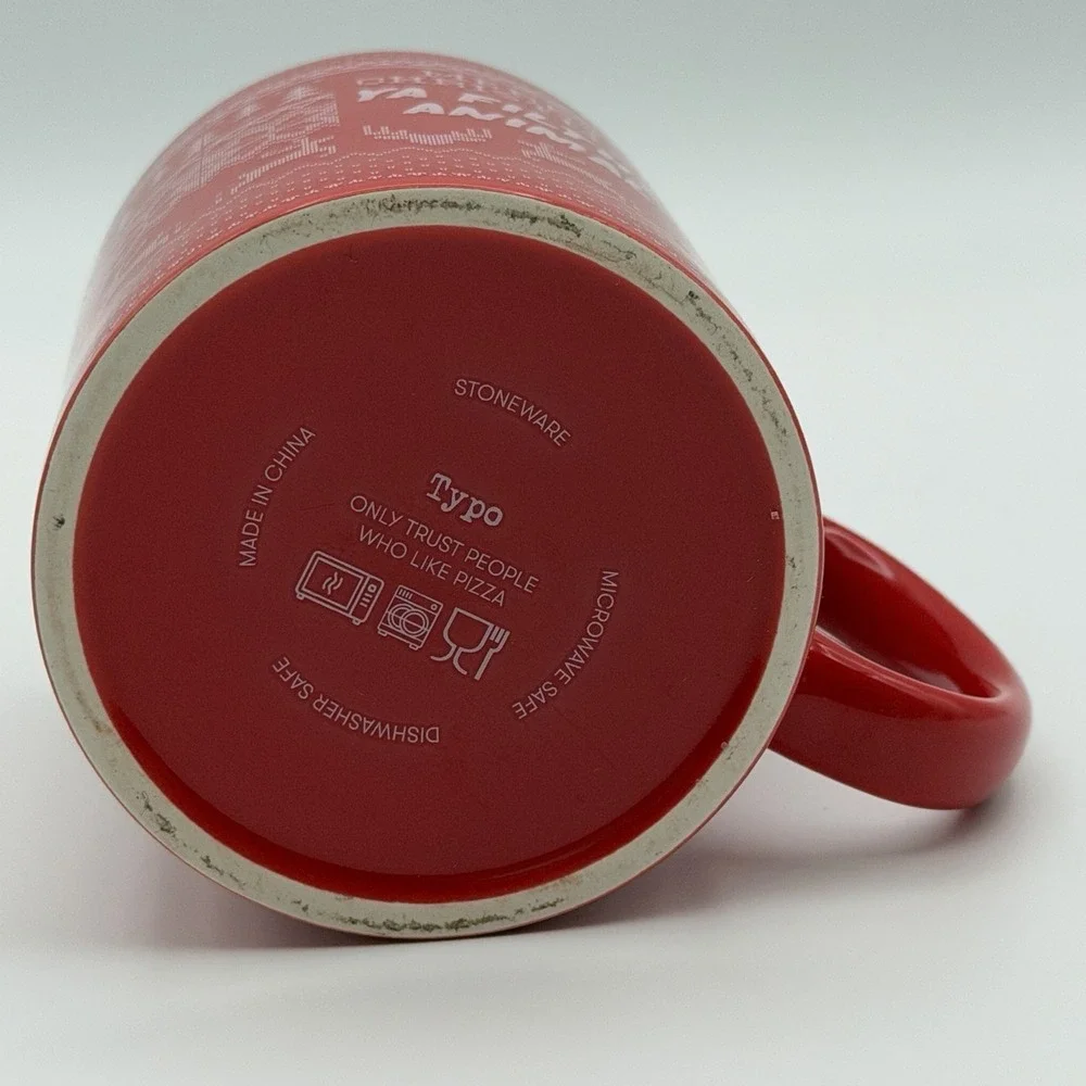 Typo Merry Christmas Ya Filthy‎ Animal Red Stoneware Mug Holiday Coffee Cup 12oz